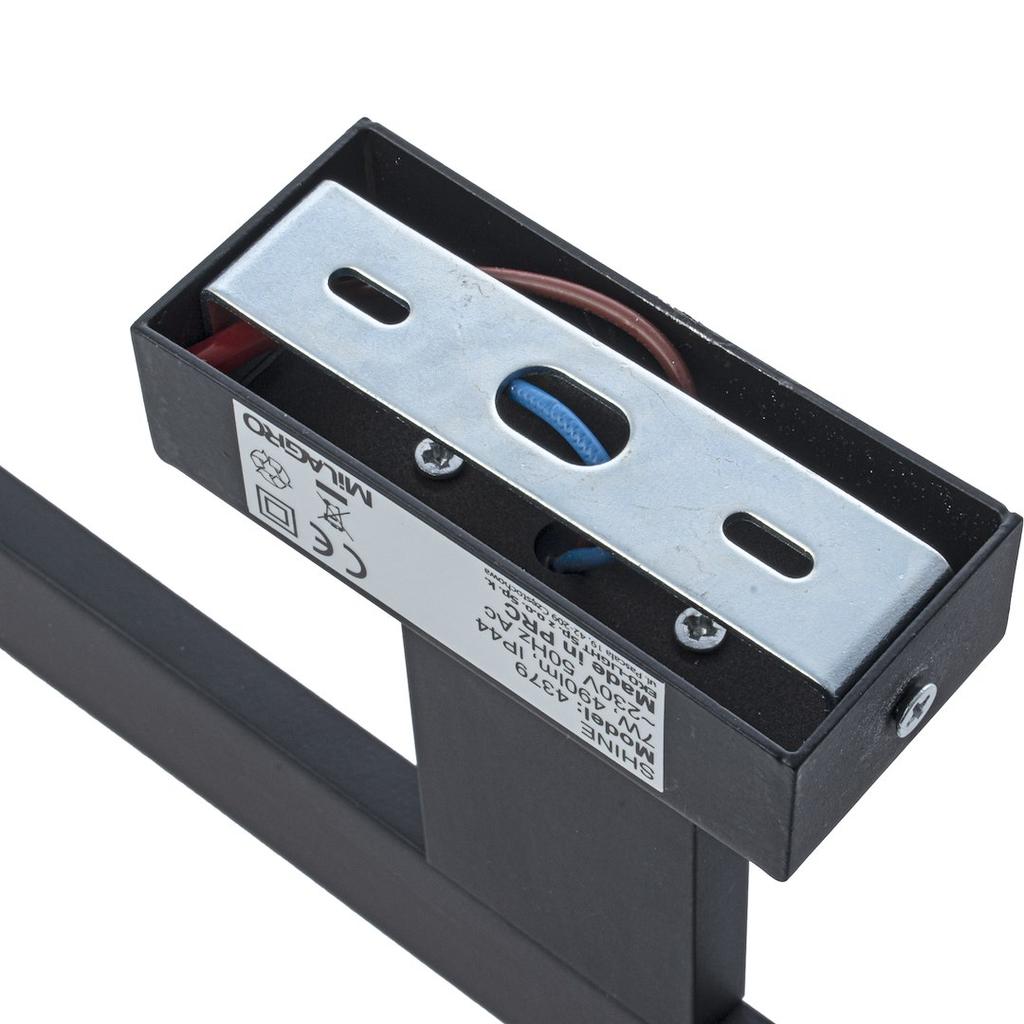 KINKIET SHINE BLACK 40CM 7W LED