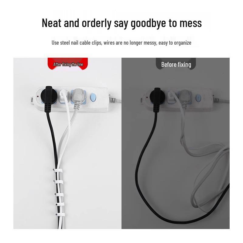 Network Cable Router Clamp - Wall-Mounted Cable Organizer with Steel Nail Clips