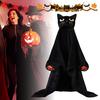 Halloween Wearable Hoodie Blanket for Adults Soft Flannel Hooded Cloak with Pocket Pumpkin Black Cat Cosplay Costume for Halloween Parties