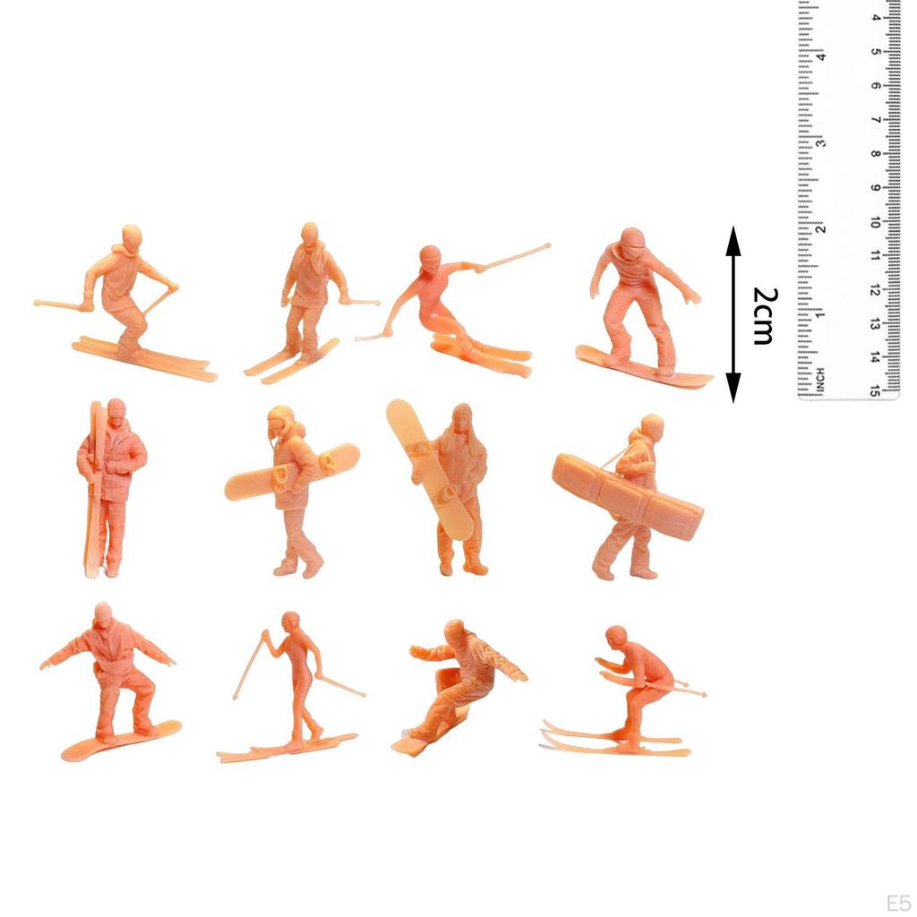 Mini Skiing Figures DIY Micro Landscapes Action Figure Resin Scenery Landscape Layout for Diorama