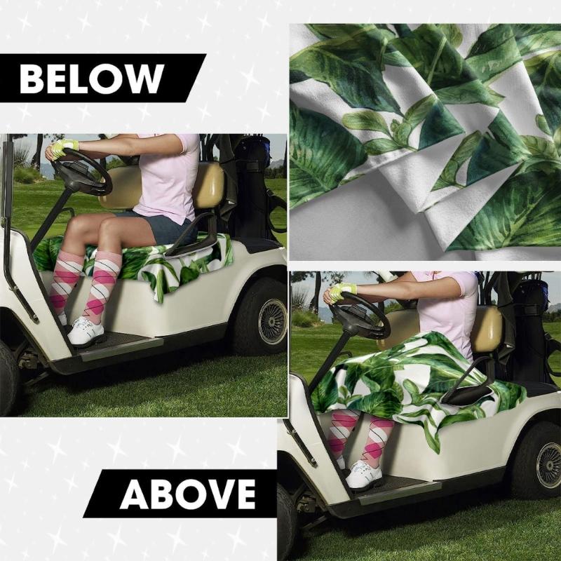 Leaf Pattern Golf Cart Seat Towel Blanket Benches Seat Protector Universal Golf Car Seat Cover Easy Installation