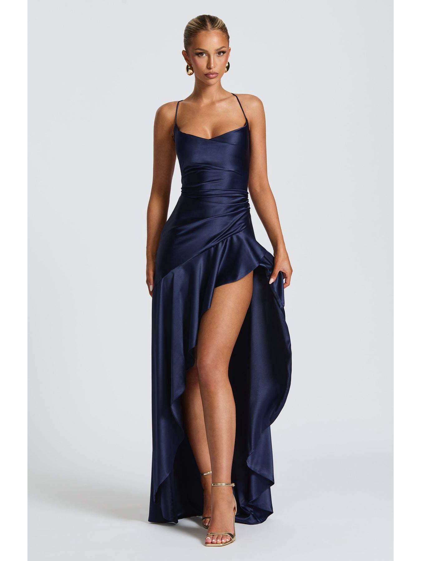 

2025 Літня сексуальна жіноча сукня з відкритим спиною та рюшами (Європа та Америка) Large