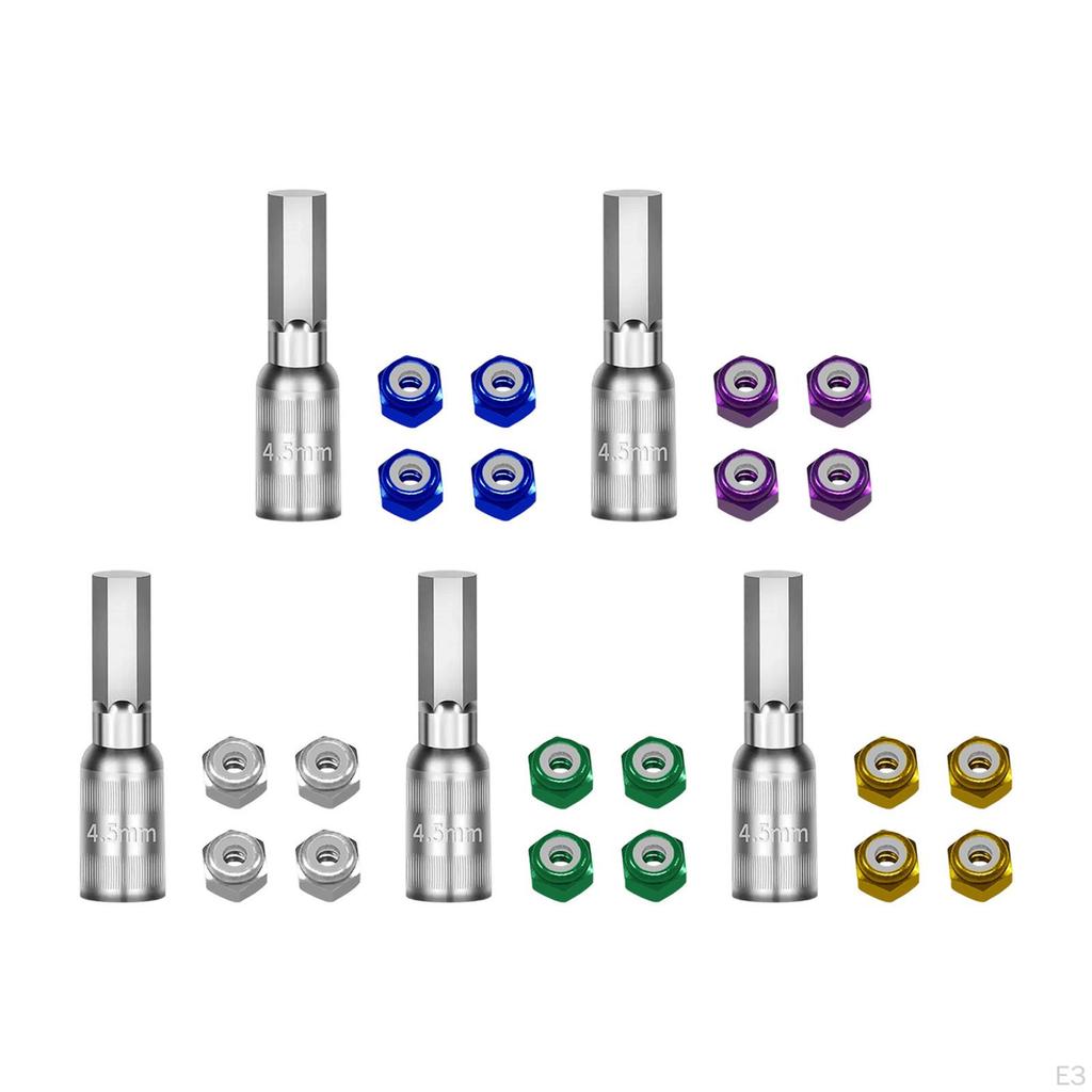 4 Pieces 1/30 Wheel Nuts RC Car Accessories Easy Installation for Crawler Nut Tool