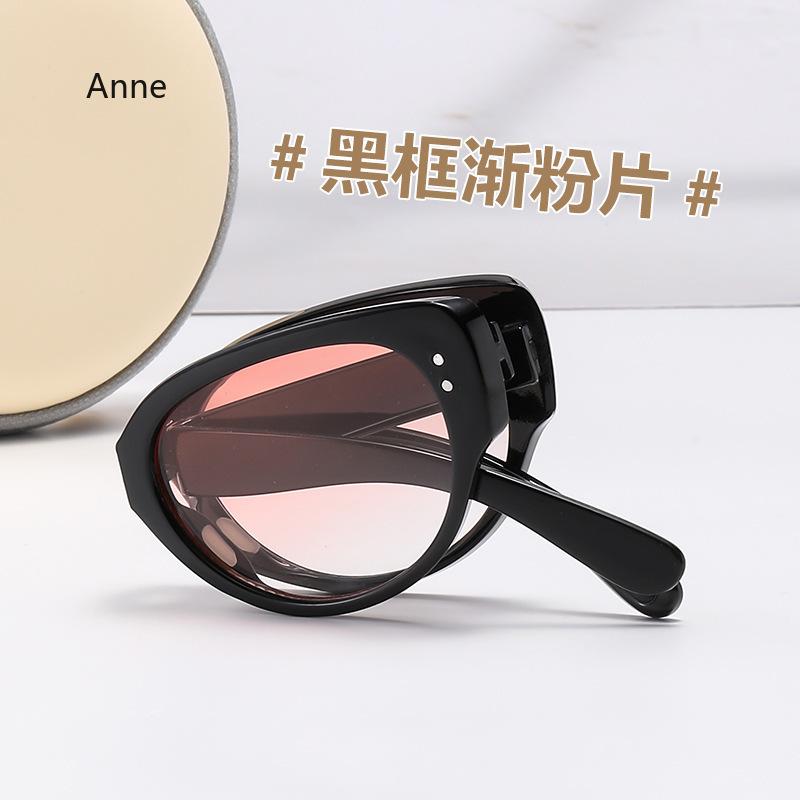 Retro Cat Eyes Foldable  New High-end Fashion-proof Sun Protection And Ultraviolet Narrow Frame Sunglasses gafas de sol