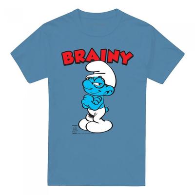 The Smurfs Unisex Adult Brainy Smurf Ringspun Cotton T-Shirt
