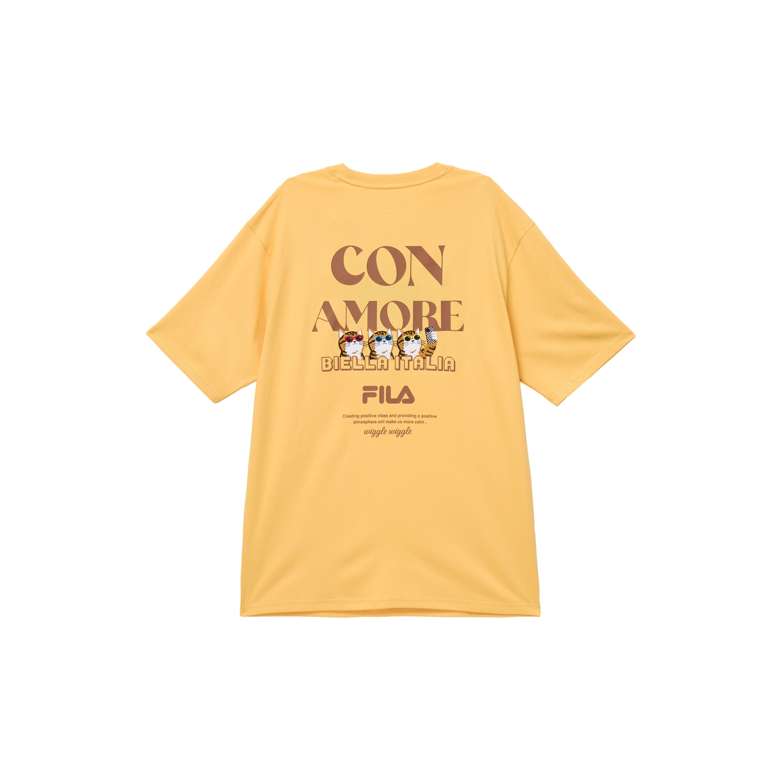 

New FILA T Shirt Unisex Wheat Wave Yellow F11U429102F-YE XL