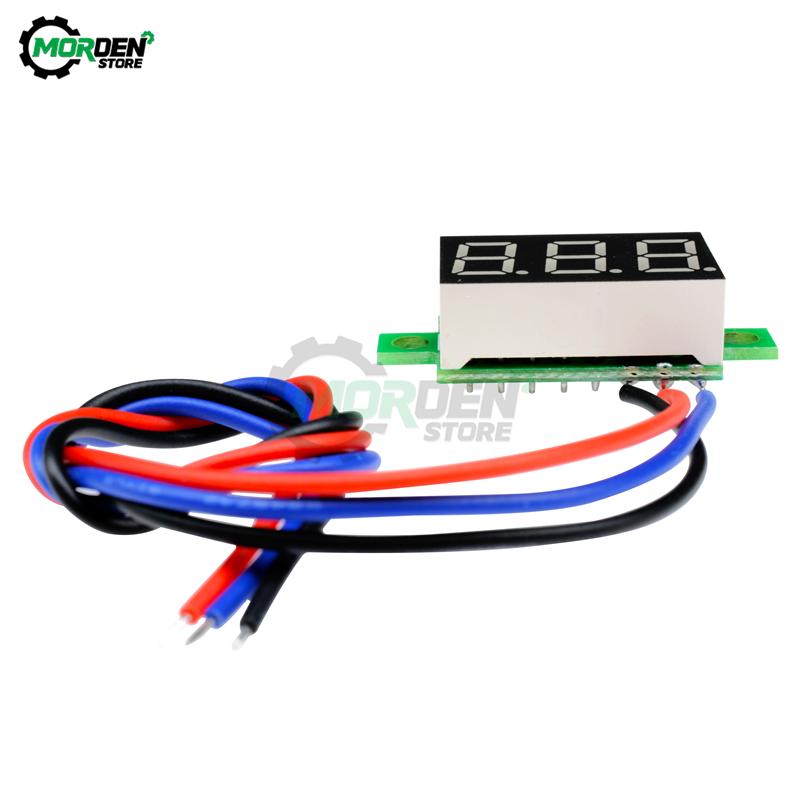 DC 1-11V Mini 1.16" 1 Wires LED Display Digital Voltmeter Blue Red Green Voltage Meter Tester 1V 11V