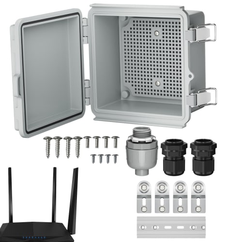 Outdoor Power Distribution Box, Waterproof Power Distribution Box - Electrical Project Enclosure Box Case Cover IP65 Waterproof - Power Cord Enclosure