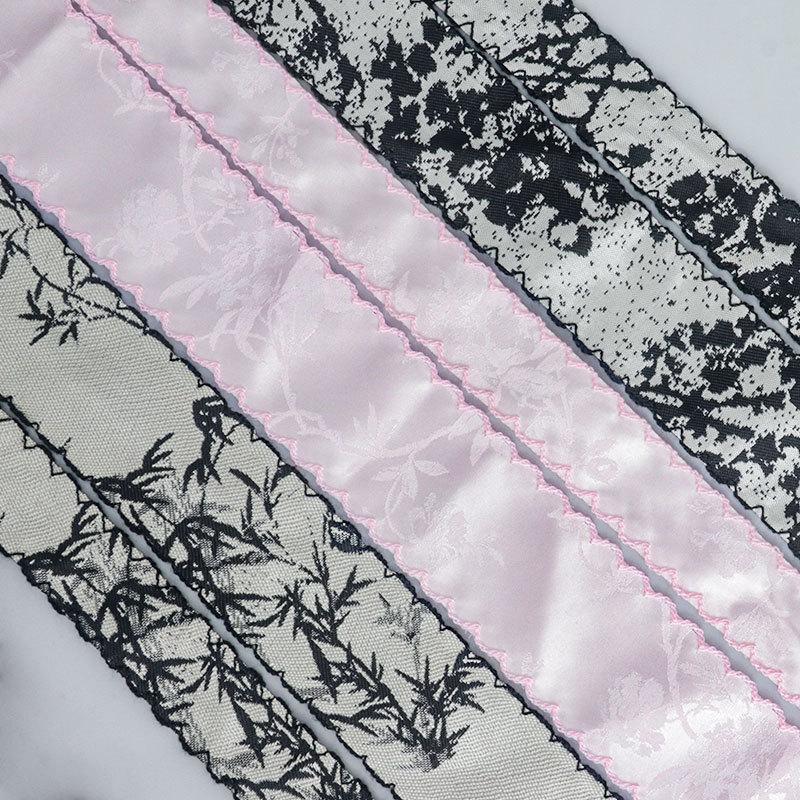 Chinesischer Stil Landschaft Tinte Bambus Drucken und Färben Imitation Hanfband Handgefertigtes DIY Schleifenband Geschenk Kuchen Verpackung Band Heimdekoration