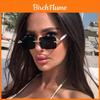 Rahmenlose quadratische Sonnenbrille für Damen und Herren mit polarisiertem UV400-Schutz für modische Streetwear