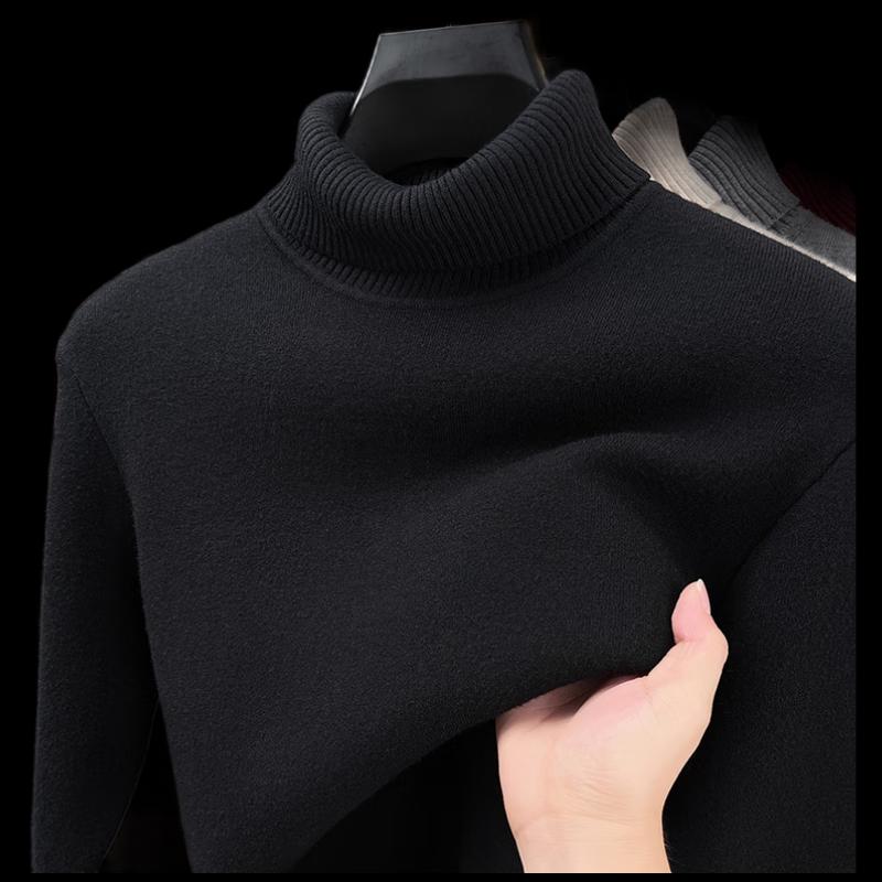 Yiliteng Men's Solid Turtleneck Sweater