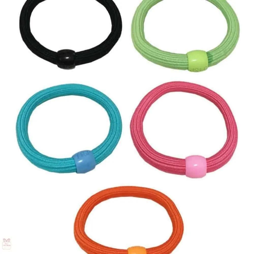Pleated Colored Beaded Elastic Bands 30P Colored Hair Ties Elastic Hair Ties Hair Ties Elastic Bands Beaded Hair Ties