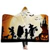 Dětská deka s kapucí Útulná pláštěnka Zimní teplá fleecová přikrývka na mazlení Školní halloweenský kostým