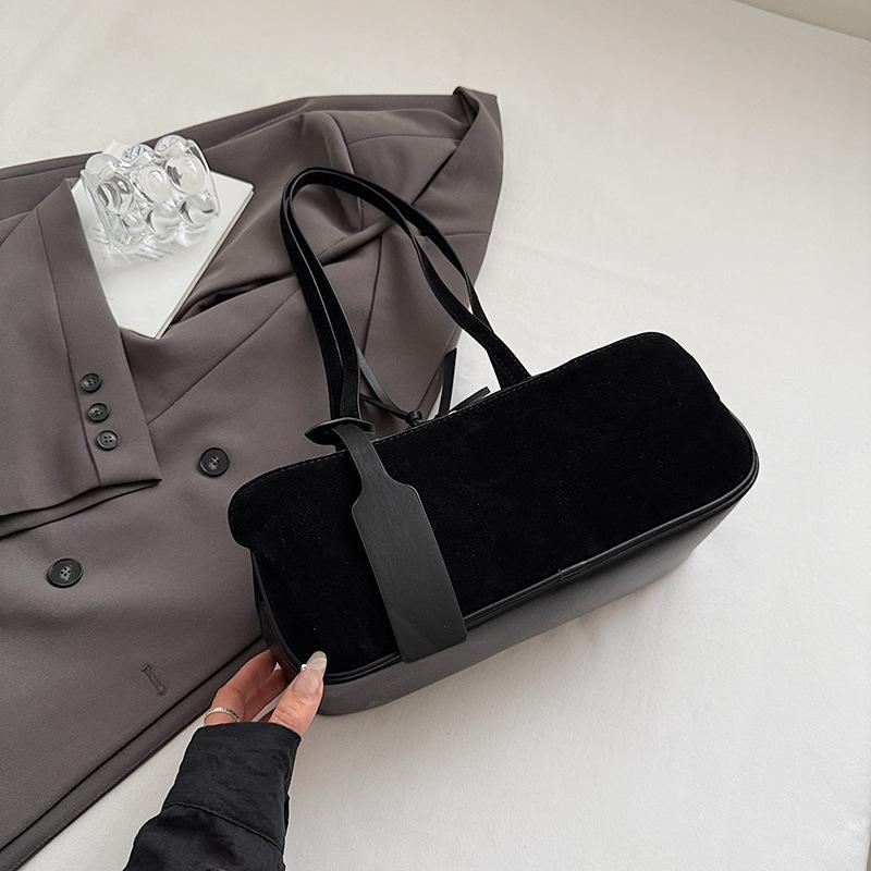 

Ретро мода простая французская нишевая женская сумка-тоут трендовый темперамент плечевая сумка подмышку популярная сумочка чёрный