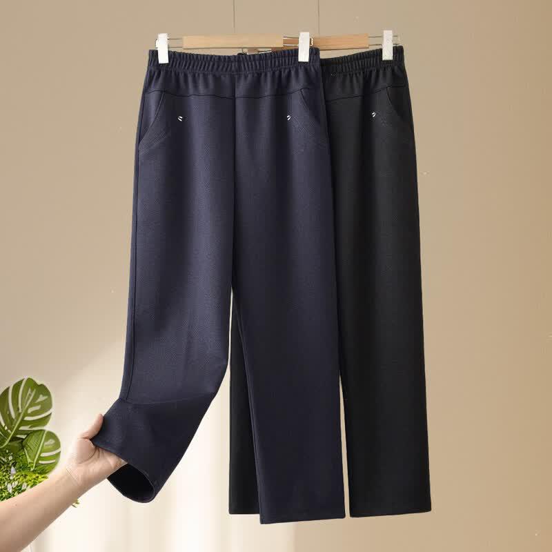 LangSha Mid-Aged Women's Summer Straight-Leg Pants