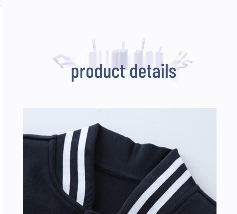 Unisex Navy Blue School Uniform Jacket & Pants Set, Perfect for Spring & Autumn