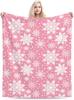 Christmas Christmas Winter Snowflakes Purple Throw Blanket Ultra Soft Warm All Season Christmas Decorative Fleece Blankets for B