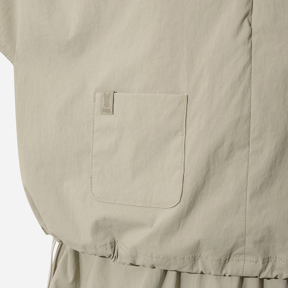 DOD Women'S) Brina Short Sleeve Hooded Dress (Beige)