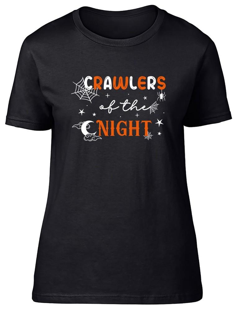 Halloween Spooky Womens T-Shirt Crawlers of the Night Ladies Gift Tee 3XL