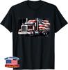 US American Flag Semi Truck Driver Trucker Gift Funny Unisex T-Shirt