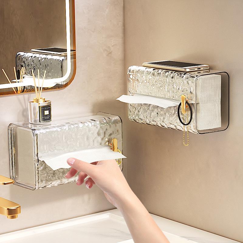 Wall-Mounted Waterproof Toilet Tissue & Towel Storage Box