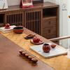 Edenus Chinese Lacquer Red Ceramic Tea Set with 6 Cups