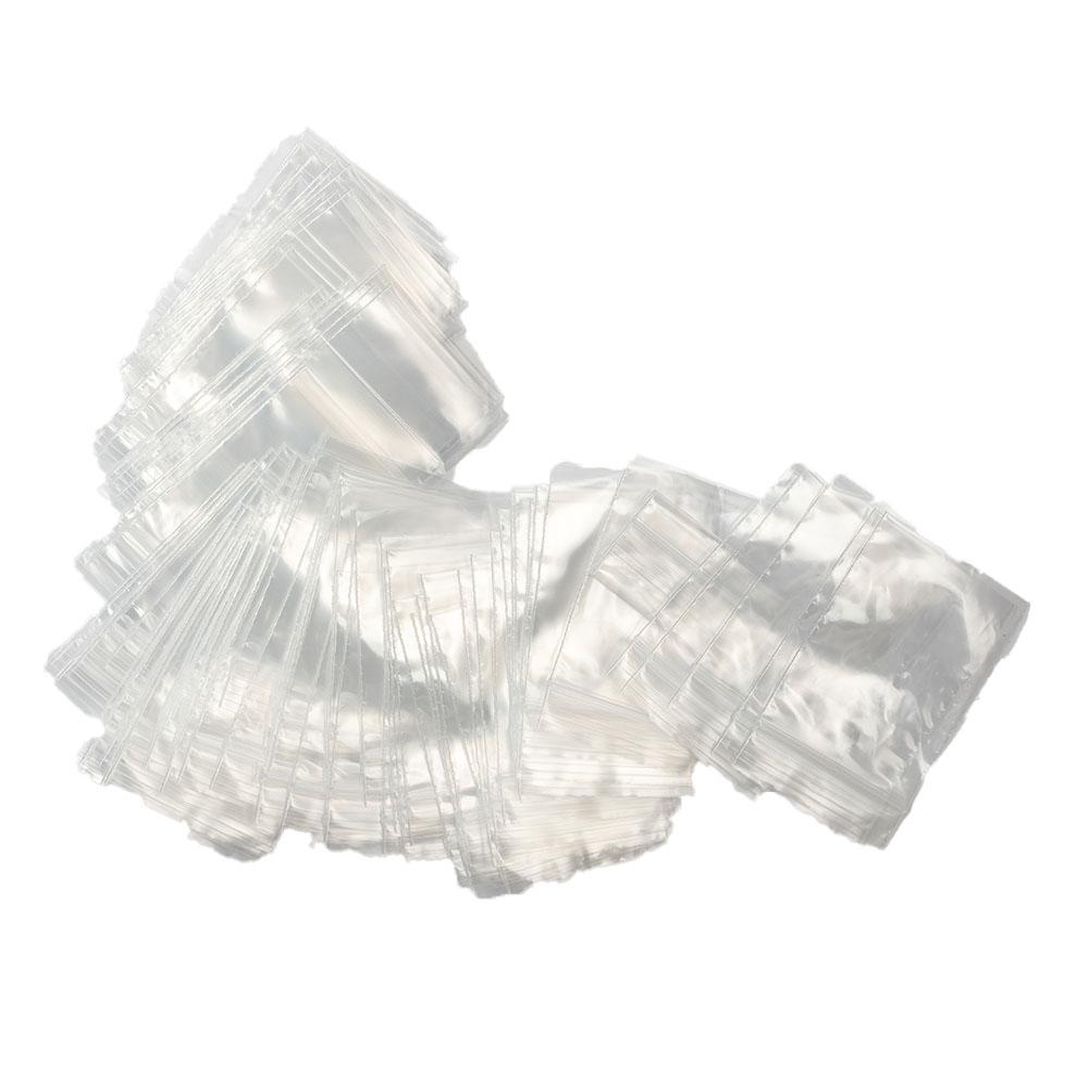 BISupply Transparente Plastiktüten, 100 Stück, wiederverschließbar, 30