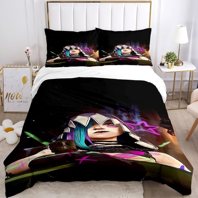 3pcs Jinx Home Decor Bedding Set-Universal Three-Piece Suit for Bedroom, Guest Room, Living Room, Hotel-Festive Gift for Fans, Travelers, Da