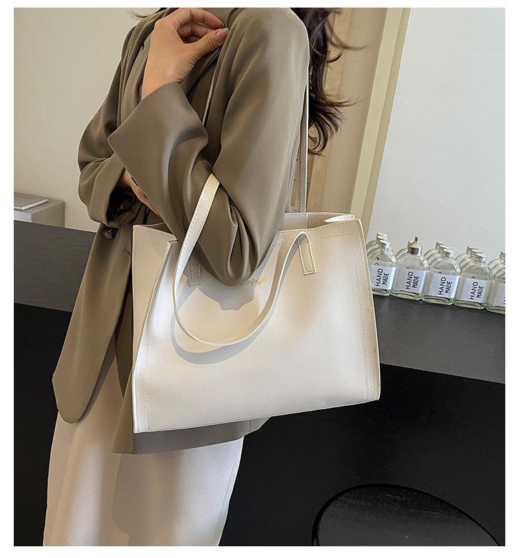Women's 2024 Spring/Summer Versatile Solid Color Tote – Korean Style Shoulder Bag