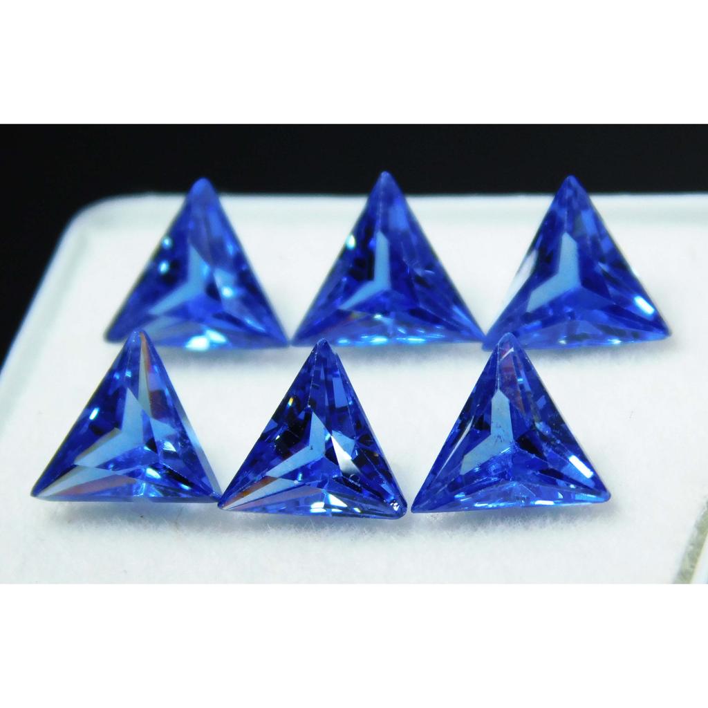 CERTIFIED 3-5 Ct Natural Blue Sapphire Trillion Cut Lot 6 PCS Loose Gemstone MULTTIQ115