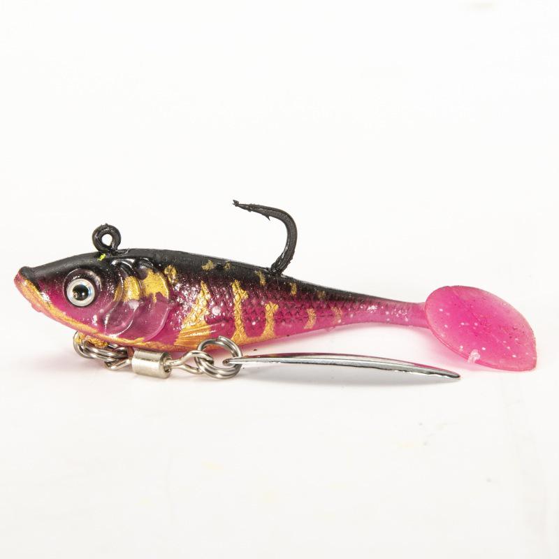 6cm Sinking T-tail Soft Bait Lure with Sequins - Bionic Fish Shape Lead Head