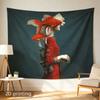 Vibrant Koi Fish Woman Portrait Tapestry Wall Hanging Home Decor Asian Art Style Surreal Japanese Decor Luxury Koi Fish Design P