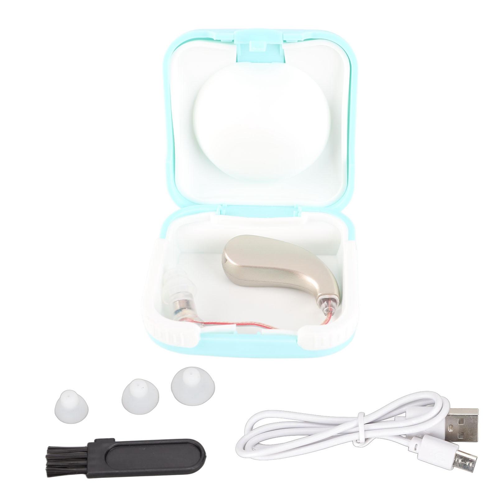 

Hearing Aids Hearing Amplifier Rechargeable Portable Sound Amplifier with Adjustable Volume for Elderly Patient Sound Amplifier серебряный