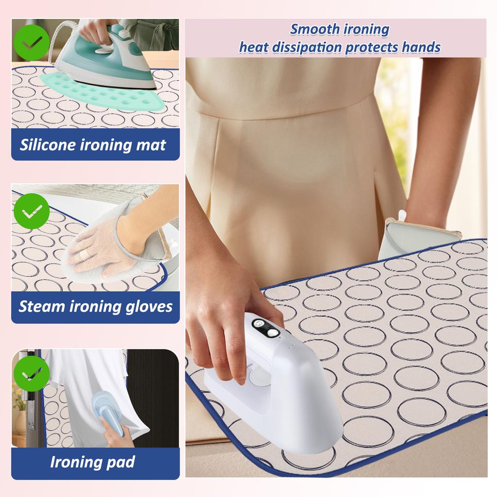 Tapis de Repassage Portable Pliable Couverture de Repassage Épaisse Résistante à la Chaleur Voyage Protège-Vêtements Planche Linge Silicone Repose-Fer