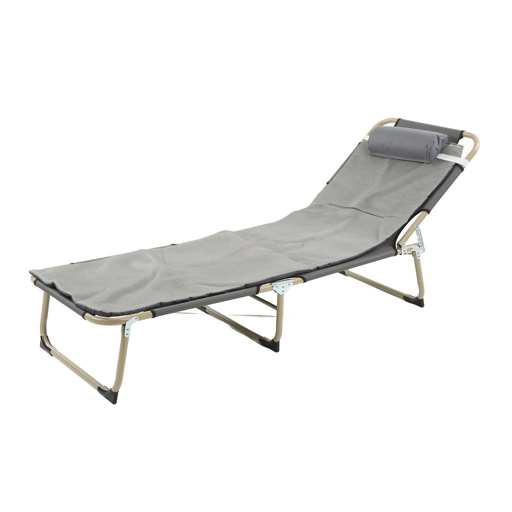 Folding Bed Single Person Folding Reclining Lounger for Camping Office Lunch Break Outdoor
