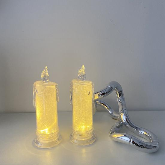 Leuchtende Kerze, sicheres Licht, Kunststoff, weich, tragbar, elektronische Festdekorationskerze für Geburtstag