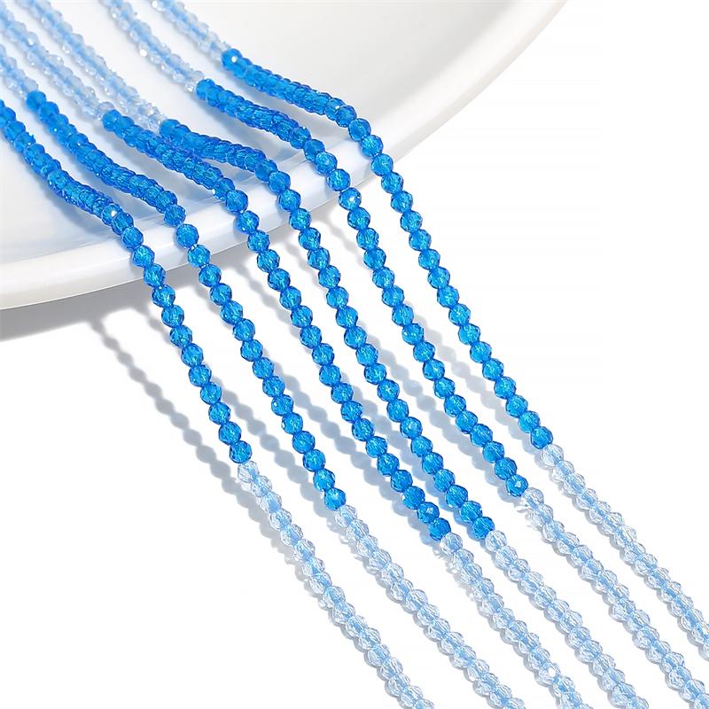 

125/195 шт. хрустальные стеклянные бусины, градиентные многоцветные свободные бусины-разделители для DIY ожерелья, браслета, изготовления ювелирных изделий 2mm 195pcs синий