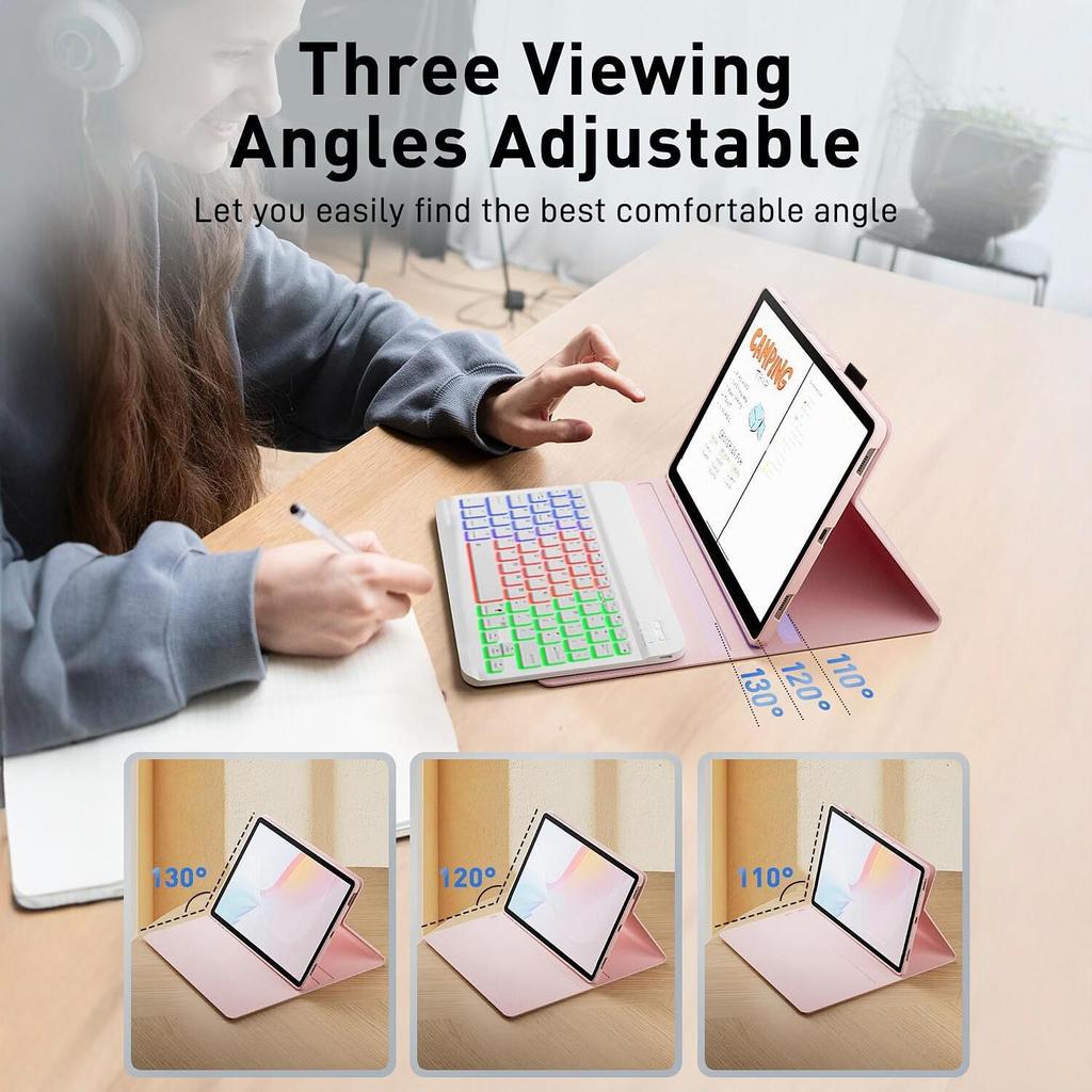 Compatible Lenovo Tab IdeaTab 11 TB336ZU Bluetooth Keyboard Case with Three-Color Backlit Keyboard