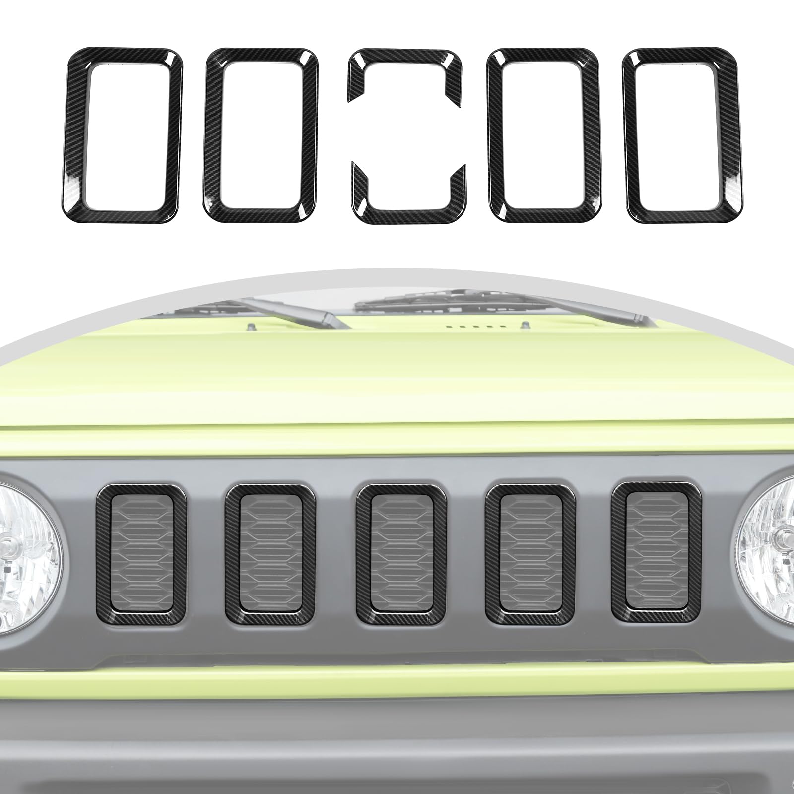 

6 шт. Накладка на решетку радиатора ANTC для Suzuki Jimny Sierra, светло-черная, с карбоновой вставкой, аксессуары (2019+) JB64/JB74, Диск, Волокно,