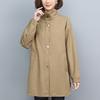 2024 Plus Size Women's Lightweight Trench Coat for Spring & Autumn - Stylish Short Jacket for Mature Ladies