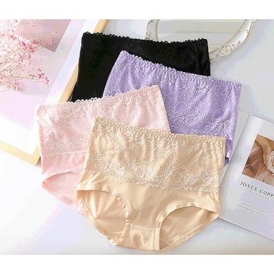 Große frauen unterwäsche mit hoher taille verbreitert gemästet unterwäsche spitze Slip rand einfarbig atmungs dreieck Höschen