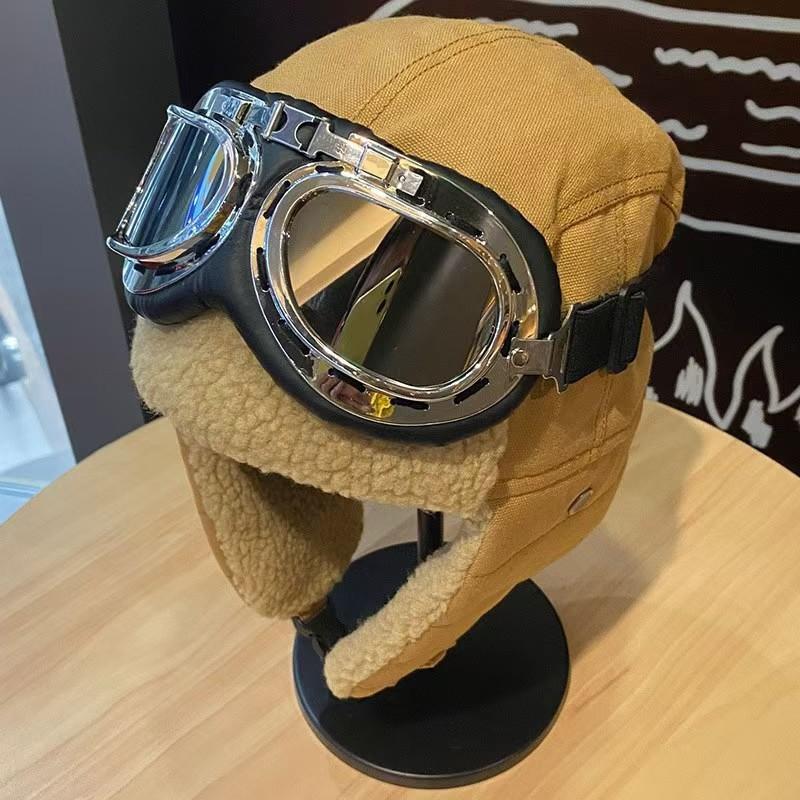 Autumn and Winter Pilot Lei Feng Hat Cold Proof Cotton Hat Outdoor Skiing Eye Protection Ear Protection Warm Suit