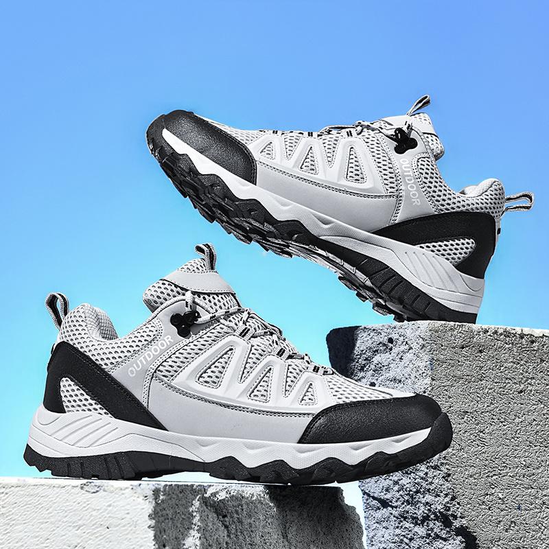 Big Size 47 Leather Hiking Shoes Men High Quality Climbing Trekking Sneakers for Men Outdoor Anti-skid Sports Work Man Shoes