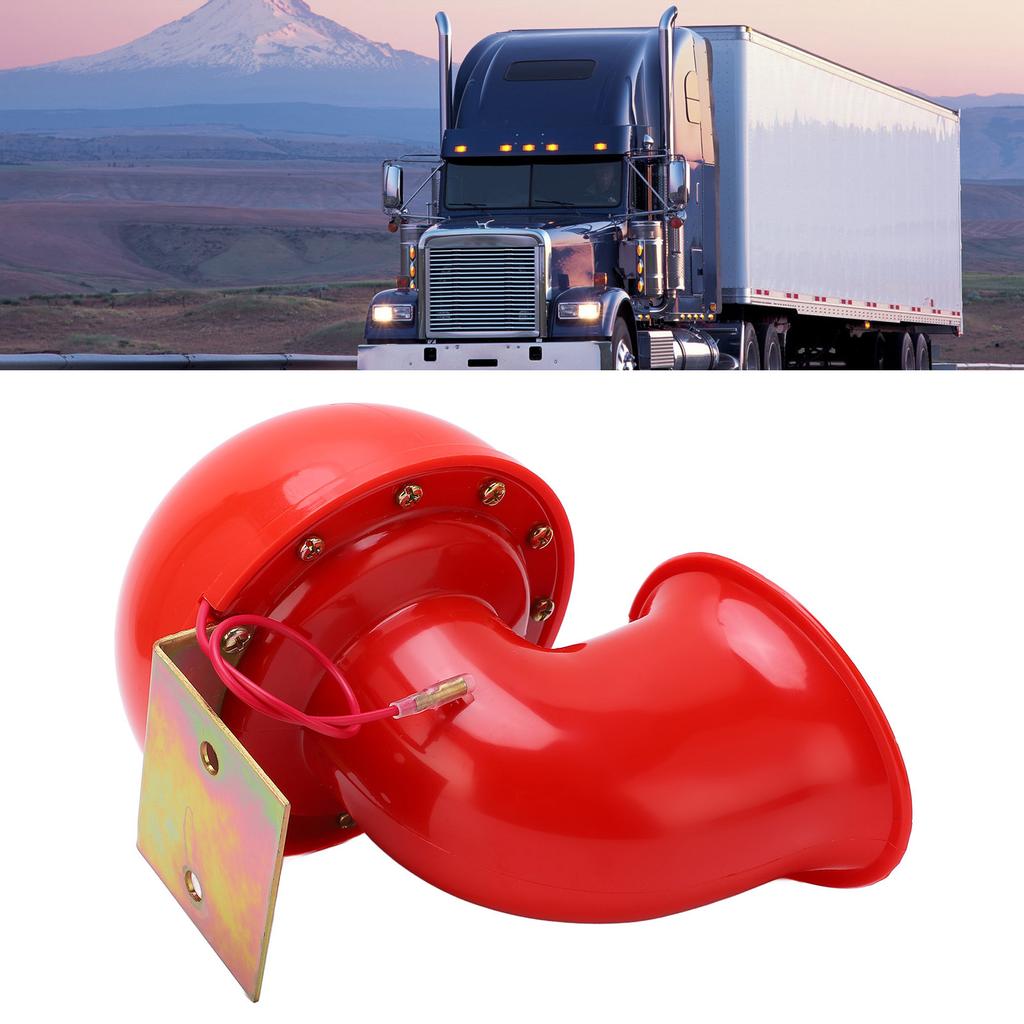 Sound Electric Horn Car Horn 150db Red Air Horn Electric Horn Cow Sound Metal Horn for Truck Train Boat Motorcycle Car