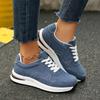 Fashion Stitching Decoration Solid Sports Sneakers Women 2025 Autumn Round Toe Low Heel Lace Up Sneakers Soft Sole Running Shoes