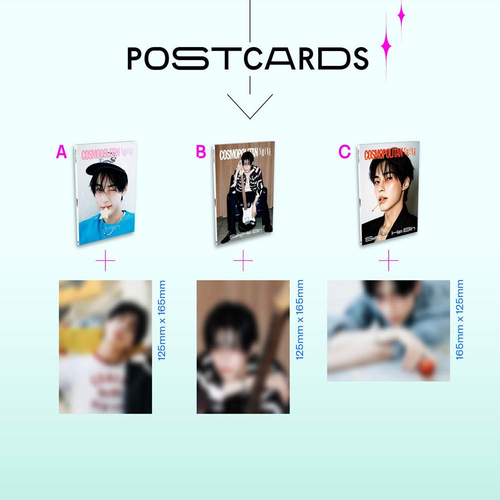 [Pre-Order] COSMOPOLITAN Korea SHINE Sung Hanbin Type A B C Photocard Bookmark Postcard Kpop Magazine Official Limited Collector New