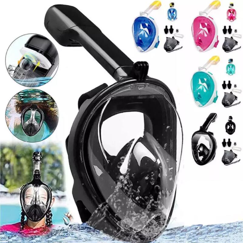 Snorkel Helmaskesett Dykking Scuba Briller Svømming Barn Voksne Tåke Anti