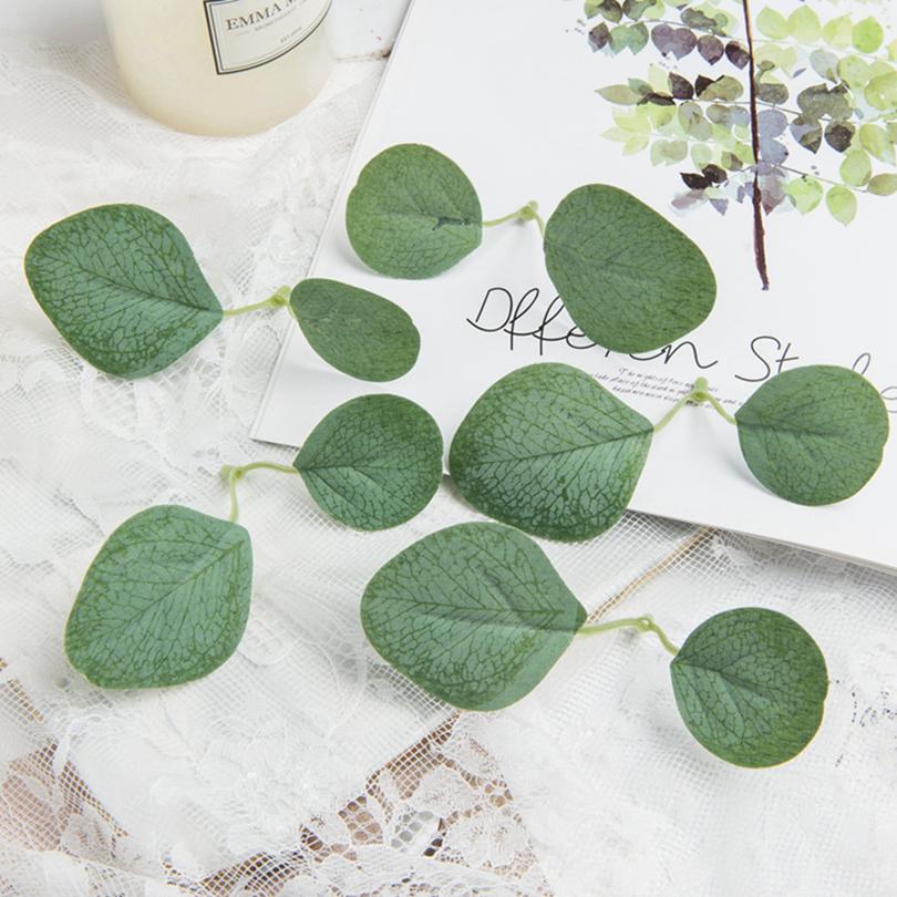 50/100Pcs Silk Artificial Plants Eucalyptus Rose Leaf Outdoor Garden UV Protection Wedding Diy Gift Box Festival Decoration Home