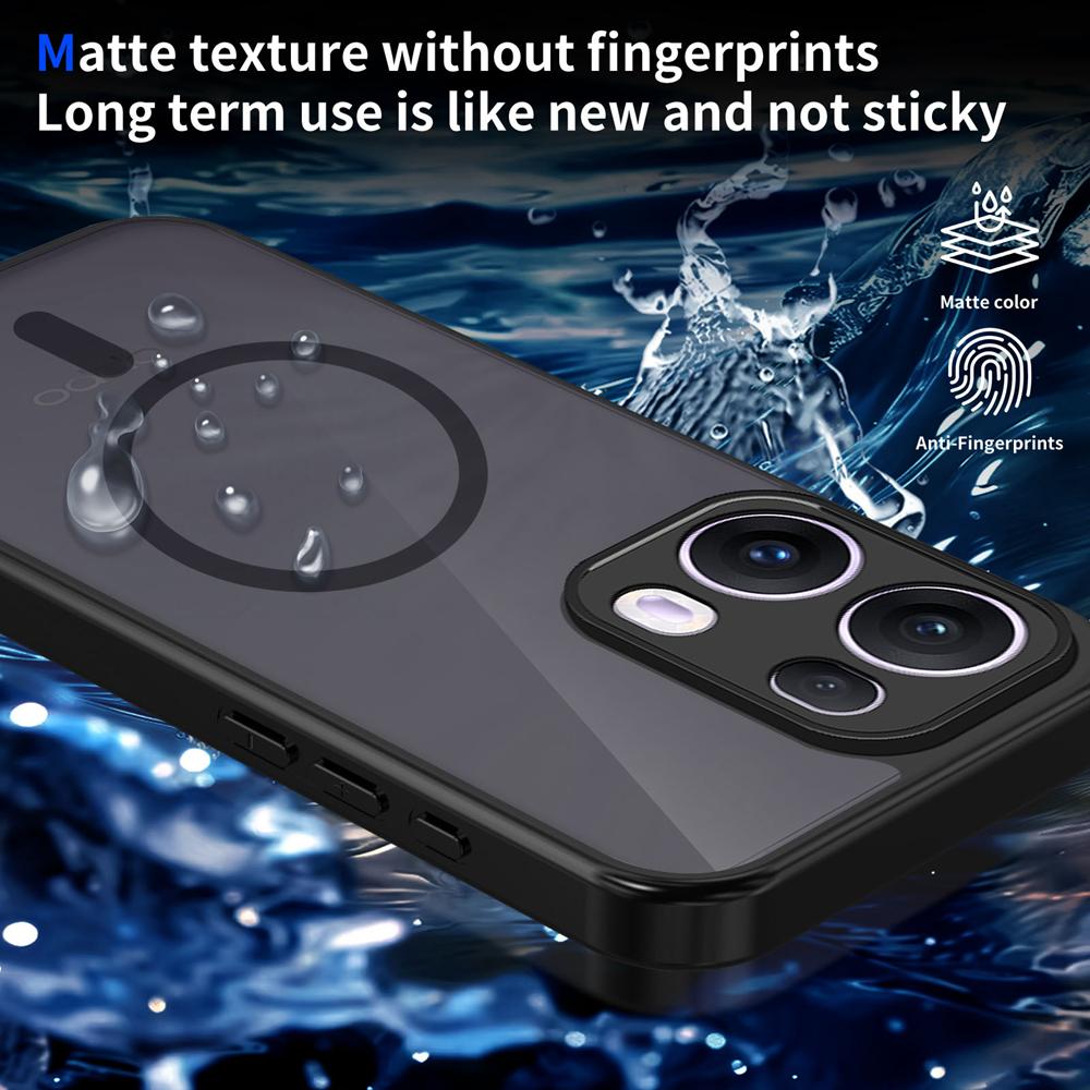KEYSION Magnetic Phone Case for OPPO Reno13 13 Pro 5G Silicone+PC Matte Translucent Clear Shockproof Cover for OPPO Reno13 F 5G