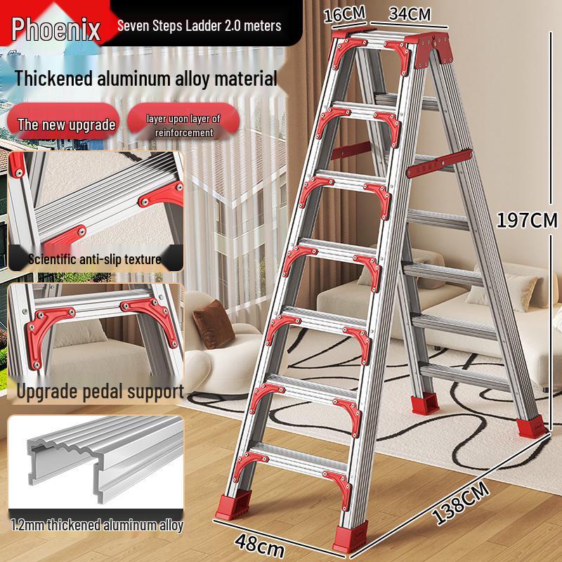 Aluminum Multifunctional Telescopic Folding Ladder: Portable, A-Frame, Household & Engineering Use